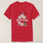 Christopher Christmas tee w Christopher Name for f Tシャツ (デザイン正面)