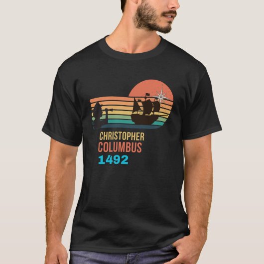 Christopher Columbus day history Tシャツ (正面)