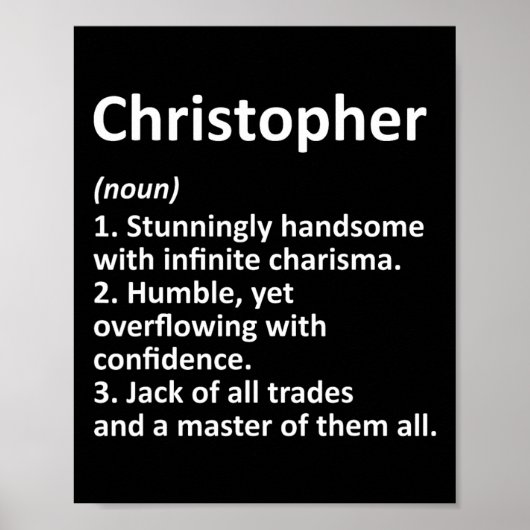 Christopher Definition Personalized Name Funny Bir ポスター (正面)