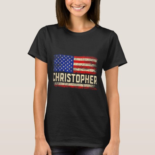 Christopher First Name Shirt Christopher Name Amer Tシャツ (正面)
