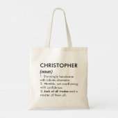 Christopher name, Editable name, Custom name トートバッグ (裏面)