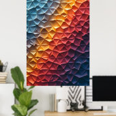 Chroma Fold: Geometric Prism Gradient Abstract Art ポスター (ホームオフィス)