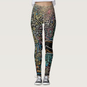 "ChromaDreamレギンス：の万華鏡のように千変万化するパターン レギンス (正面)