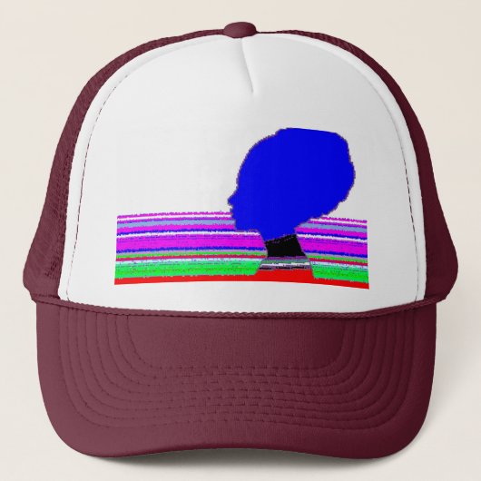 Chromatic Blue Profile – Pop Art Trucker Cap キャップ (正面)