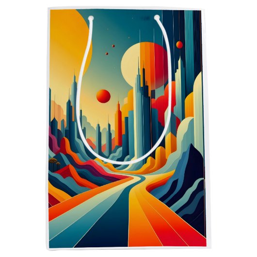 Chromatic Cityscape ミディアムペーパーバッグ (正面)