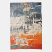 Chromatic Crossroads Abstract Digital Painting キッチンタオル (縦)