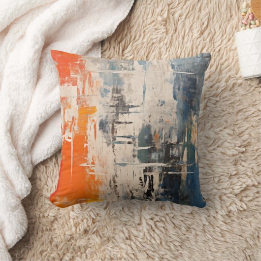 Chromatic Crossroads Abstract Digital Painting クッション (ブランケット)