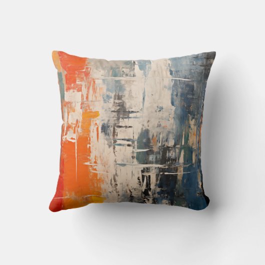 Chromatic Crossroads Abstract Digital Painting クッション (裏面)