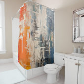 Chromatic Crossroads Abstract Digital Painting シャワーカーテン (インサイチュ)