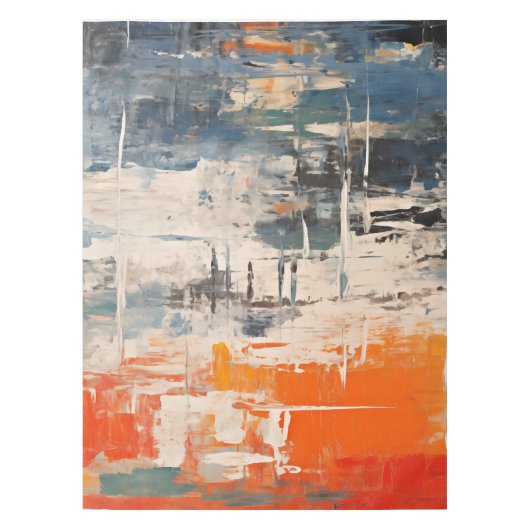 Chromatic Crossroads Abstract Digital Painting テーブルクロス (正面)