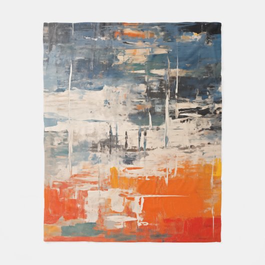 Chromatic Crossroads Abstract Digital Painting フリースブランケット (正面)