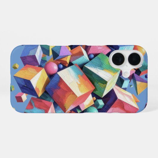 Chromatic Cube Symphony iPhone 16ケース (裏面横)