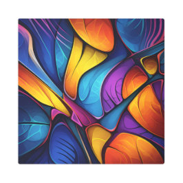 Chromatic Petals — Vivid Abstract Metal Wall Art メタルプリント