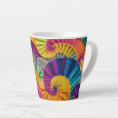 Chromatic Shells: Vibrant Spiral Mosaic カフェラテマグ (右アングル)