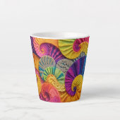 Chromatic Shells: Vibrant Spiral Mosaic カフェラテマグ (正面)