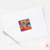 Chromatic Shells: Vibrant Spiral Mosaic スクエアシール (封筒)