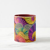 Chromatic Shells: Vibrant Spiral Mosaic マグカップ (中央)
