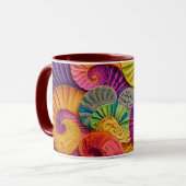 Chromatic Shells: Vibrant Spiral Mosaic マグカップ (正面左)