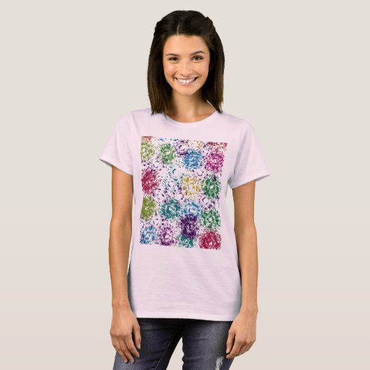 Chromatic Stipple Bloom Abstract Tシャツ (正面フル)