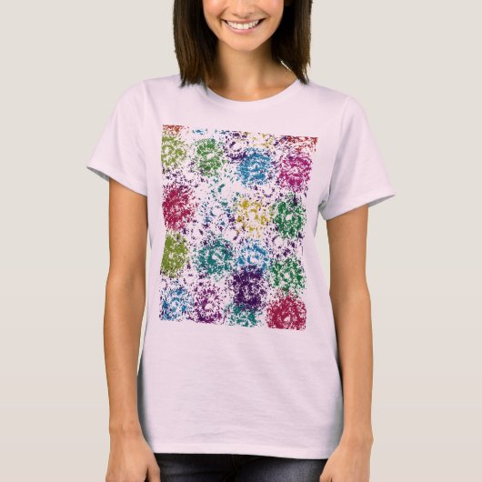 Chromatic Stipple Bloom Abstract Tシャツ (正面)