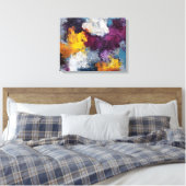 Chromatic Streak Abstract Canvas Wall Art キャンバスプリント (インサイチュ (寝室))