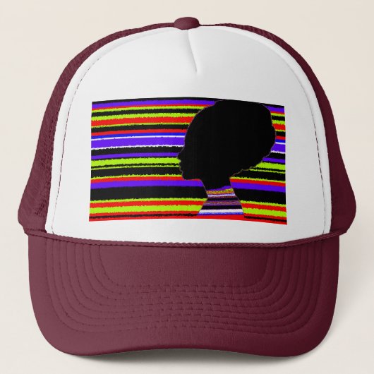 Chromatic Stripe Profile – Pop Art Trucker Cap キャップ (正面)