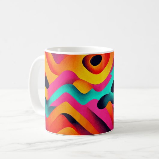 Chromatic Waves – Abstract Art Mug コーヒーマグカップ (正面左)