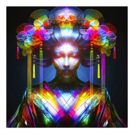 Chromatisch Farbige Glas-Geisha im Kontrast フォトプリント