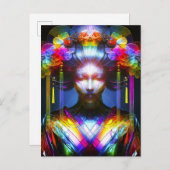 Chromatisch Farbige Glas-Geisha im Kontrast ポストカード (正面/裏面)