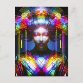 Chromatisch Farbige Glas-Geisha im Kontrast ポストカード