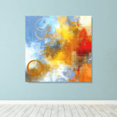 Chromatische Skyline: Puls der urbanen Abstraktion キャンバスプリント (インサイチュ (ウッドフロア))