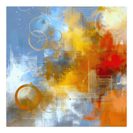 Chromatische Skyline: Puls der urbanen Abstraktion フォトプリント