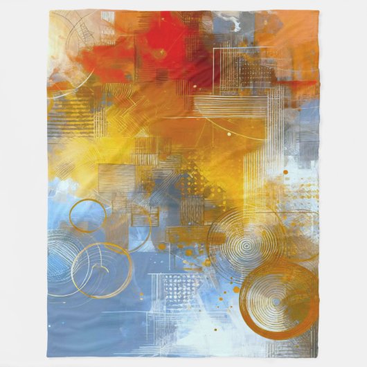 Chromatische Skyline: Puls der urbanen Abstraktion フリースブランケット (正面)