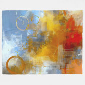 Chromatische Skyline: Puls der urbanen Abstraktion フリースブランケット (正面(横))