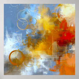 Chromatische Skyline: Puls der urbanen Abstraktion ポスター