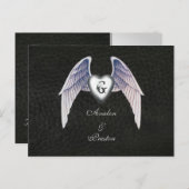 Chromeとレザーフェイクハート日付はがきを保存 案内ポストカード (正面/裏面)