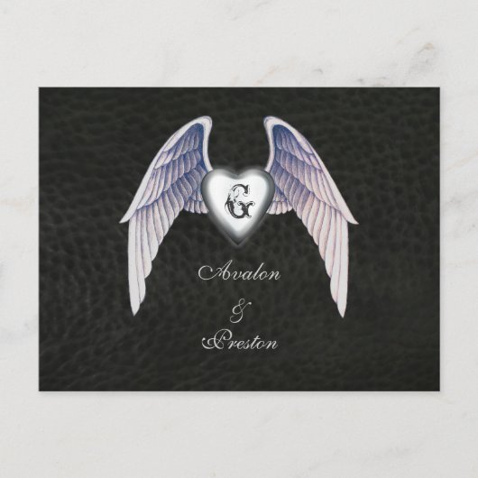 Chromeとレザーフェイクハート日付はがきを保存 案内ポストカード (正面)