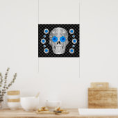 Chrome Calavera (ブルーローズ) ポスター (キッチン)