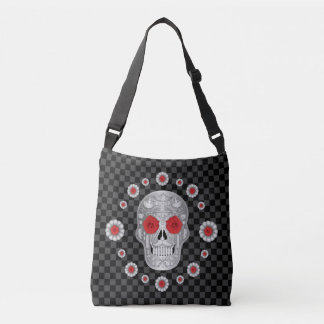 Chrome Calavera (Red Rose) クロスボディバッグ