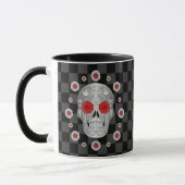 Chrome Calavera (Red Rose)  マグカップ (左)