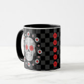 Chrome Calavera (Red Rose)  マグカップ (正面左)