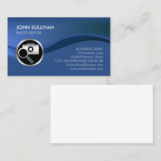 Chrome Camera Icon Photographer Business Card 名刺 (正面/裏面)