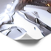 Chrome Cyborg Orange Glow Sci-Fi AI Portrait ポスター (角)