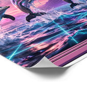Chrome Dolphins — ベイパーウェーブの海 ポスター (角)