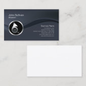 Chrome French Horn Icon Musician Business Card 名刺 (正面/裏面)