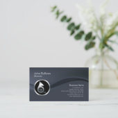 Chrome French Horn Icon Musician Business Card 名刺 (スタンド正面)
