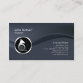 Chrome French Horn Icon Musician Business Card 名刺 (正面)