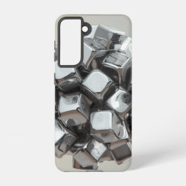  Chrome Geometric Cubes Samsung Case Galaxy S21ケース