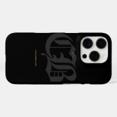 Chrome Hearts風 モダン ミニマリスト ブラック Case-Mate iPhoneケース (裏面 (横))