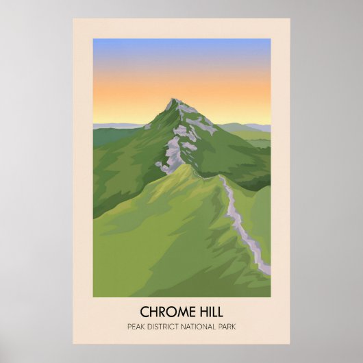Chrome Hill Peak District Travel Poster ポスター (正面)
